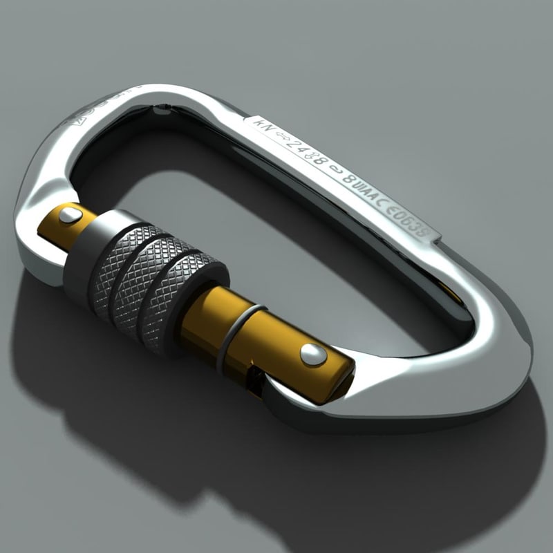 carabiner climbing 3d max
