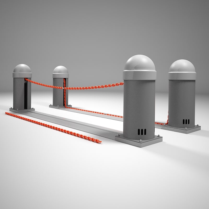 automatic chain road barrier 3d model