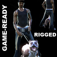 Low-Poly Gangster (with dog)