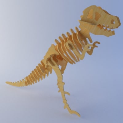 3d model t-rex laser cut