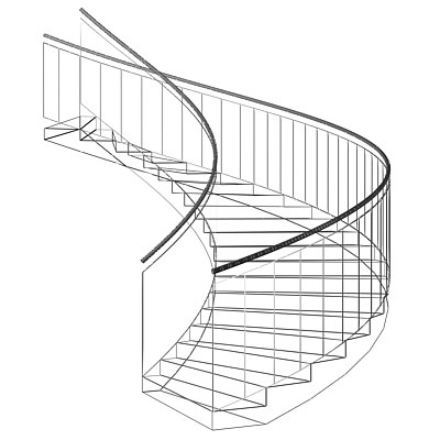 3d modern spiral staircase