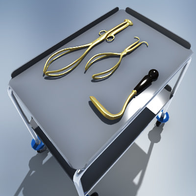 obstetric tools table set 3d max