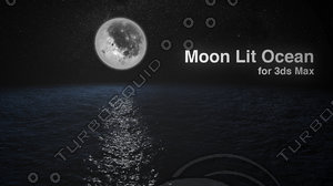 moon ocean starey 3d max