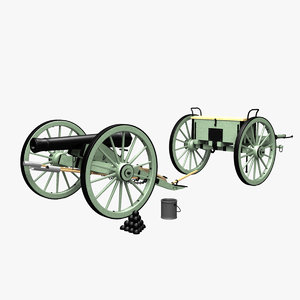 historically civil war cannon 3d model