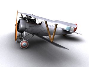 nieuport 24 ww1 biplane 3d model