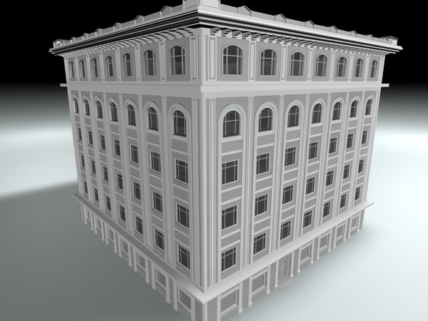 3d old office building loby