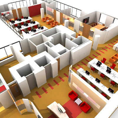 3d model office interior