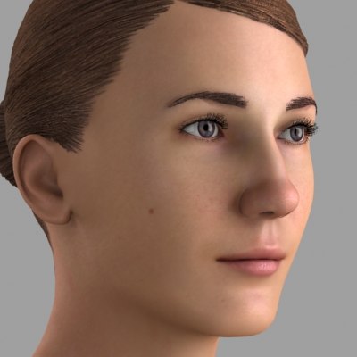 3d realistic female head model