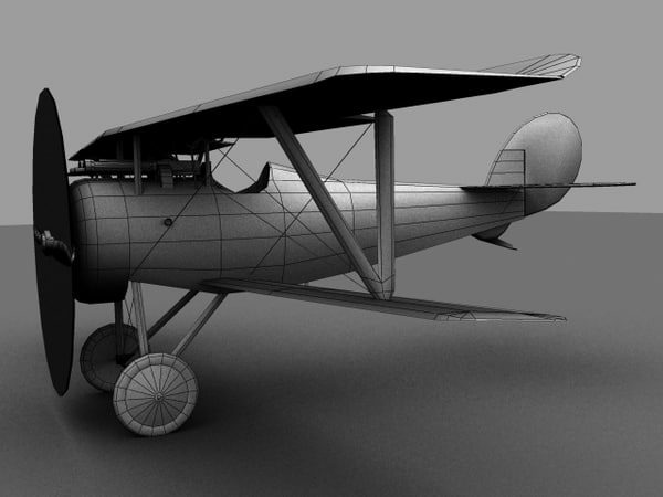 nieuport 24 ww1 biplane 3d model