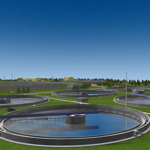 3d model of wastewater treatment plant