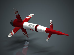3d model low-polygon missile
