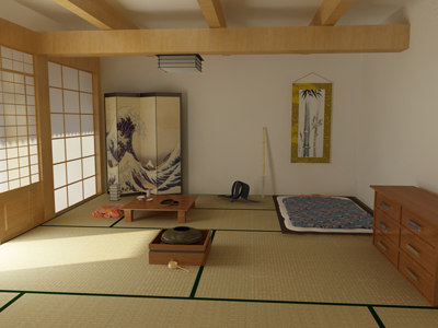 japanese bedroom 3d max