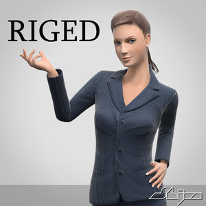 female character office woman 3d model