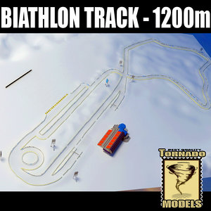 3d model of biathlon track - 1200m