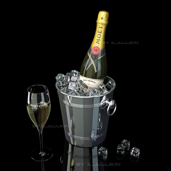 3D модель Шампанское Moet Chandon Ведро со льдом - TurboSquid 491901