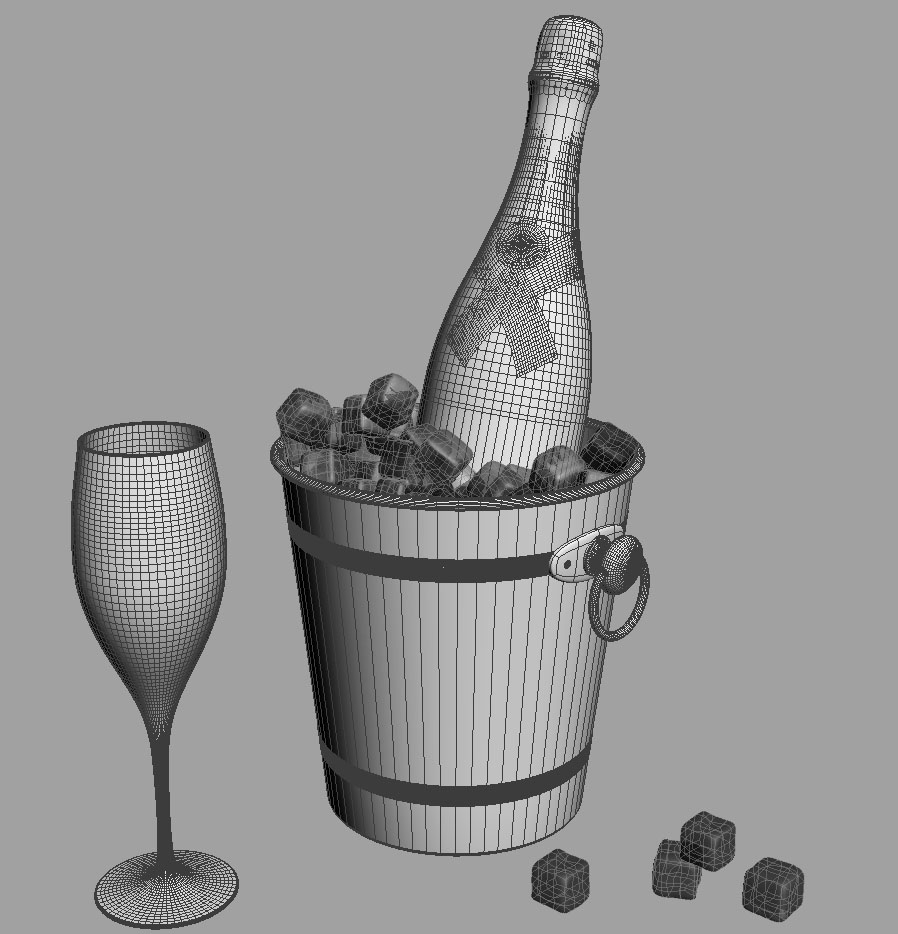 3d bottle champagne moet chandon model