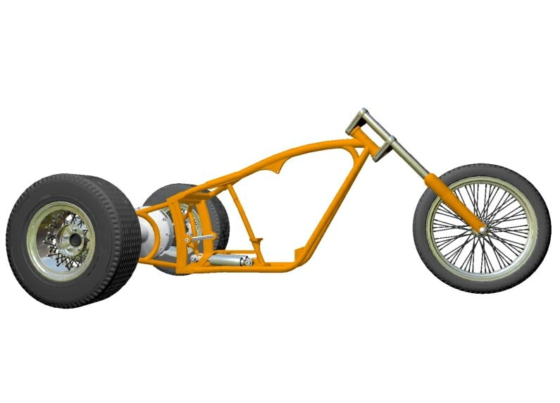 3d 3ds motorcycle trike frame
