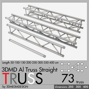 3d model of aluminum truss straight