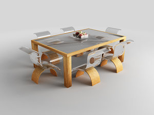 3d dining table model