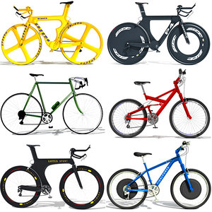 6 bikes 3d model