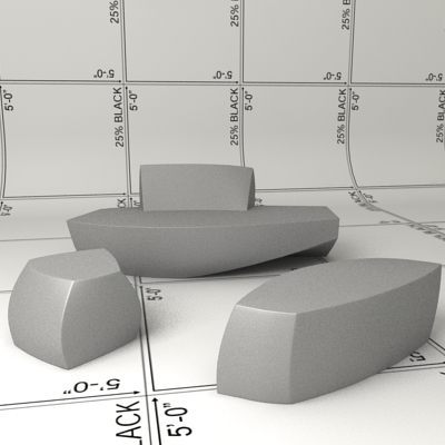 3d Model Of Bench Sofa Furniture Frank Gehry