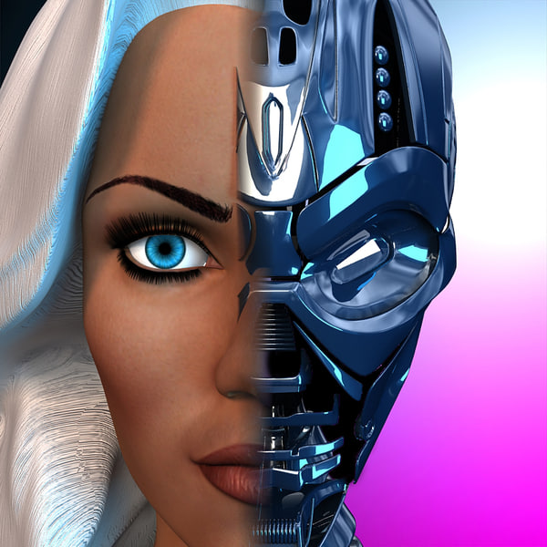 3d terminator tx woman body model