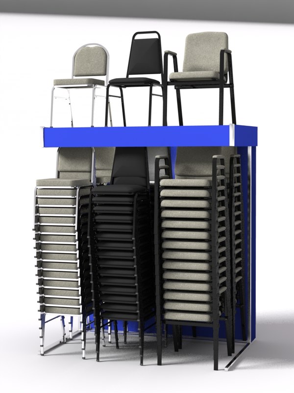 3d model stack chair display rack