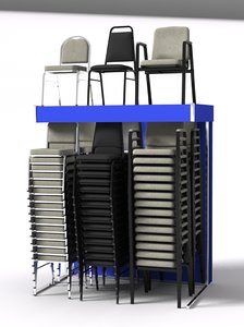 3d model stack chair display rack