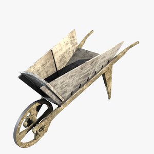 3d wooden wheelbarrow
