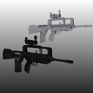 3d model famas assault rifle aimpoint