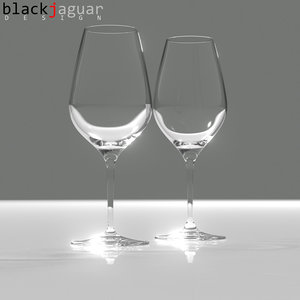 free red white wine glass 3d model
