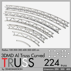 3d aluminum truss curved model