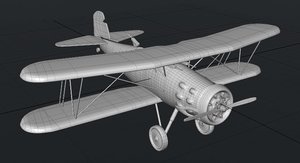 3d curtis f8c-4 biplane model