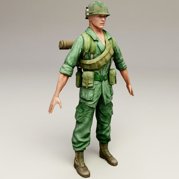 vietnam war soldier 3d model