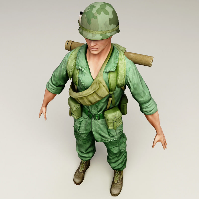 vietnam war soldier 3d model