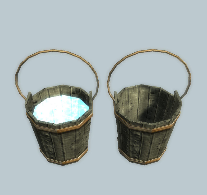 3d bucket water model