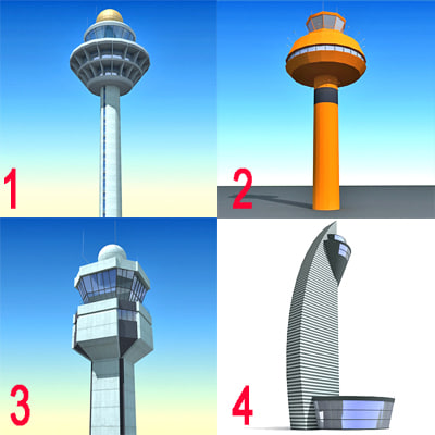 控制塔3d模型