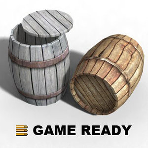 wooden barrel - 3d max