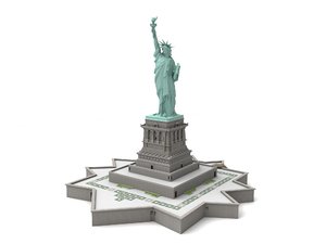 statue liberty c4d