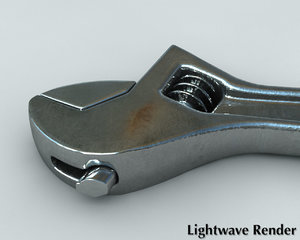 3d adjustable crescent wrench model