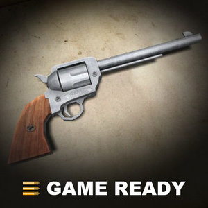 old western colt shooter 3d max