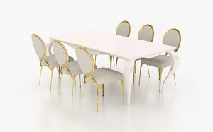 set cantori table chair 3d max