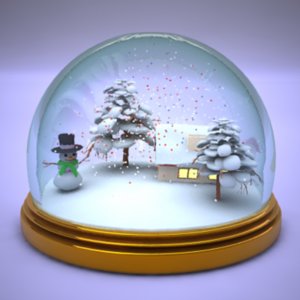 3d christmas snowglobe model