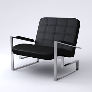 3d contemporary armchair black model
