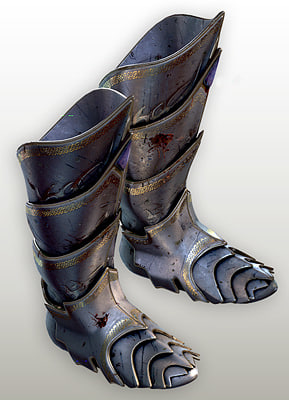 3d fantasy armored boots model