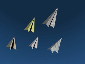 free paper airplane 3d model
