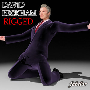 3d model david beckham rigged