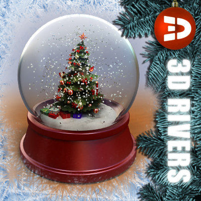 3d calendar models turbosquid 3ds max snow globe tree christmas