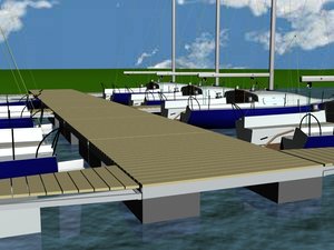 3d model of marina port sailing