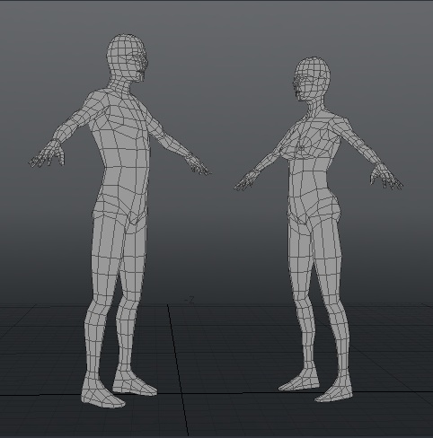 3ds male female figure templates